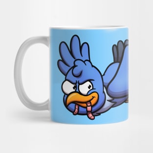 Flying Blue Bird With Worm In Mouth Mug